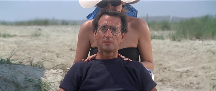 Chief Brody scanning the water in Jaws as the score builds