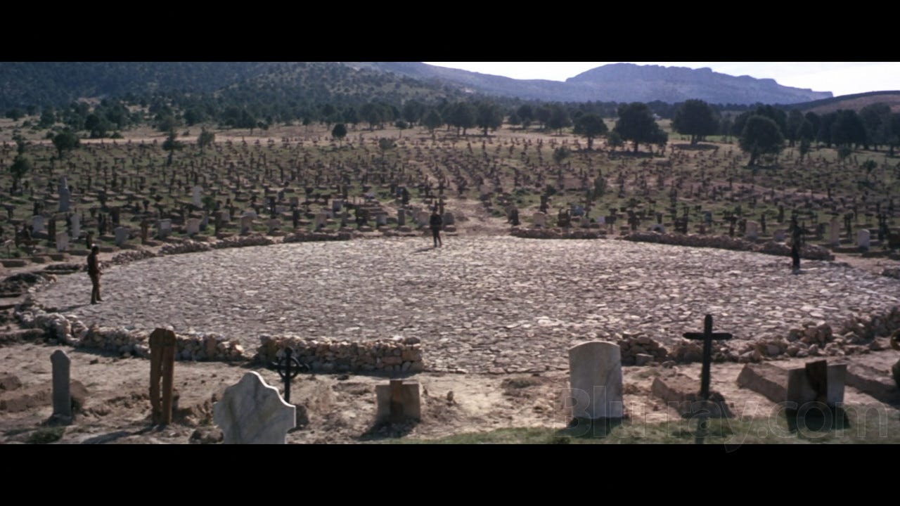 The circular Sad Hill cemetery built for The Good, the Bad and the Ugly